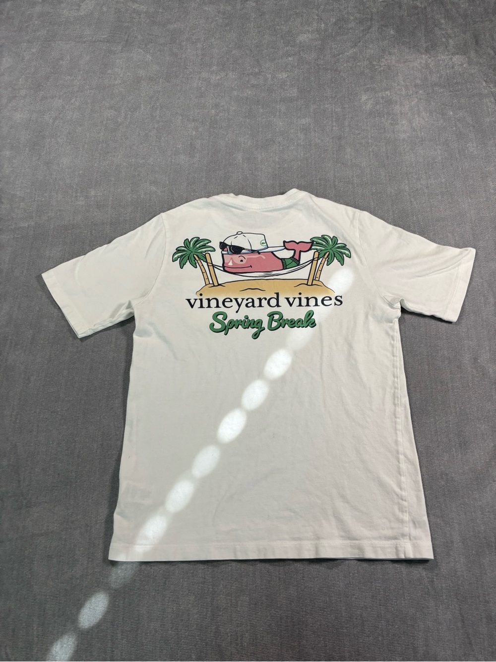 Vineyard Vines Cream‎ Pocket Tee with Whale Patch